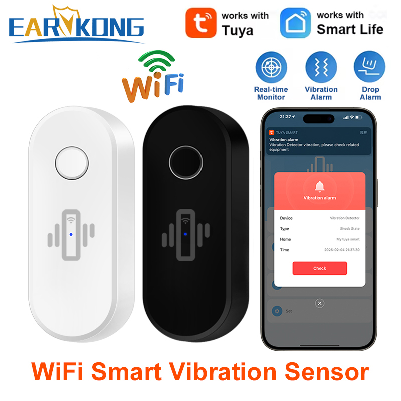 Window Alarm Sensor - Tuya-Detector de vibración WiFi, alarma con