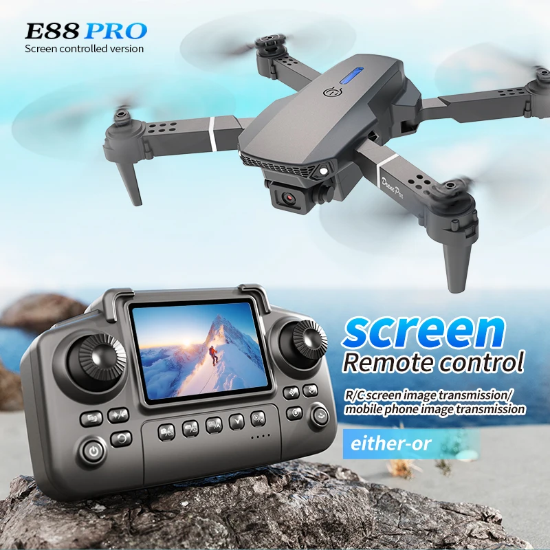 Home Security Cameras Outdoor - Dron Profesional E88 PRO con Pantalla,