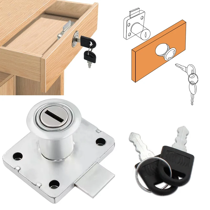 Home Security Door Reinforcement Lock - Cerradura de cajón con llave, utilizada