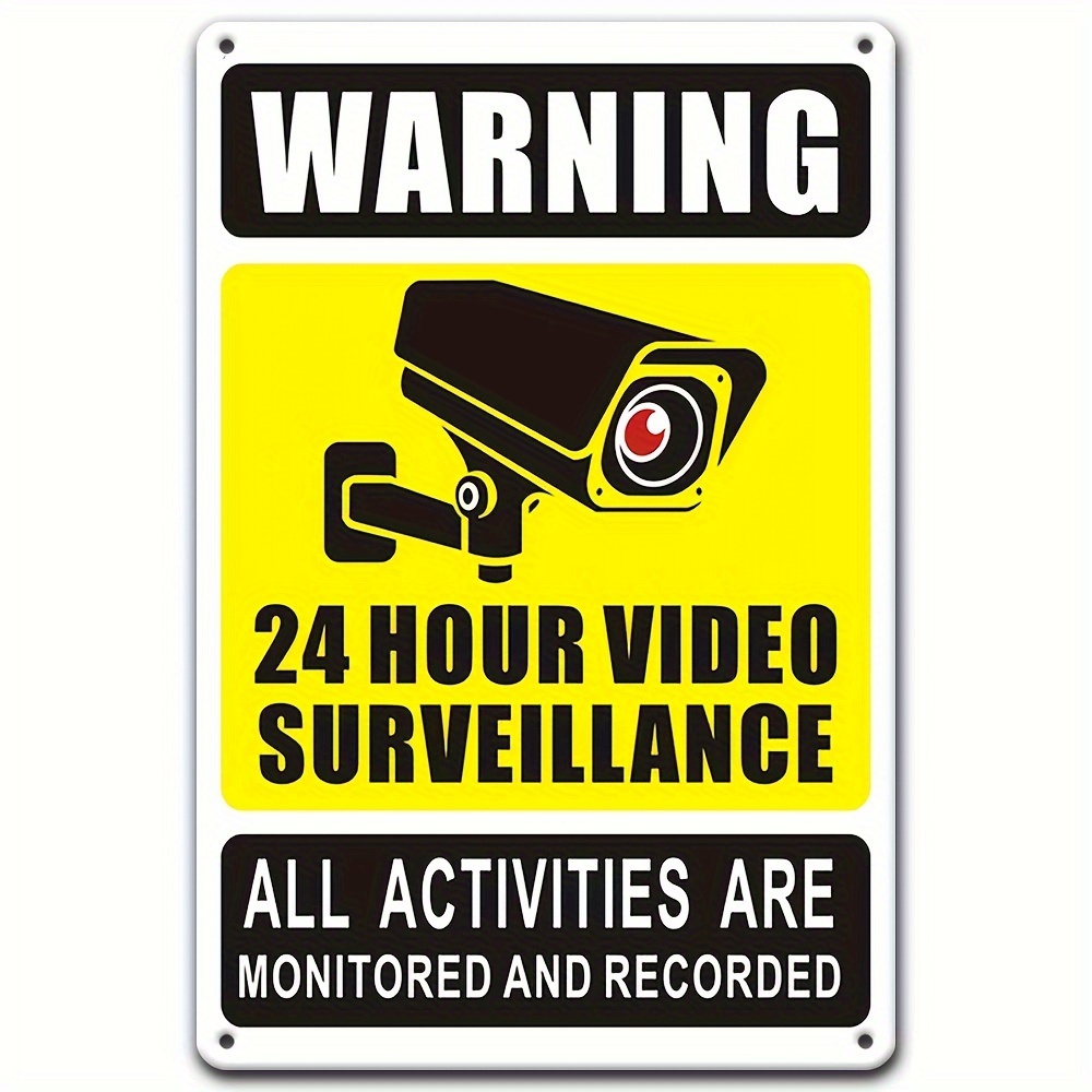 Home Security Cameras Outdoor - Señal de advertencia de videovigilancia 24/7,