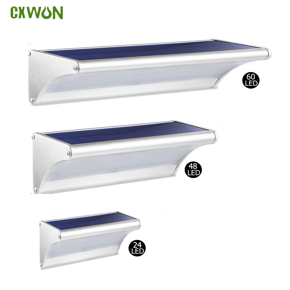 Home Security Flood Lights - Lámpara Solar para exteriores 60/48/24Led, Sensor