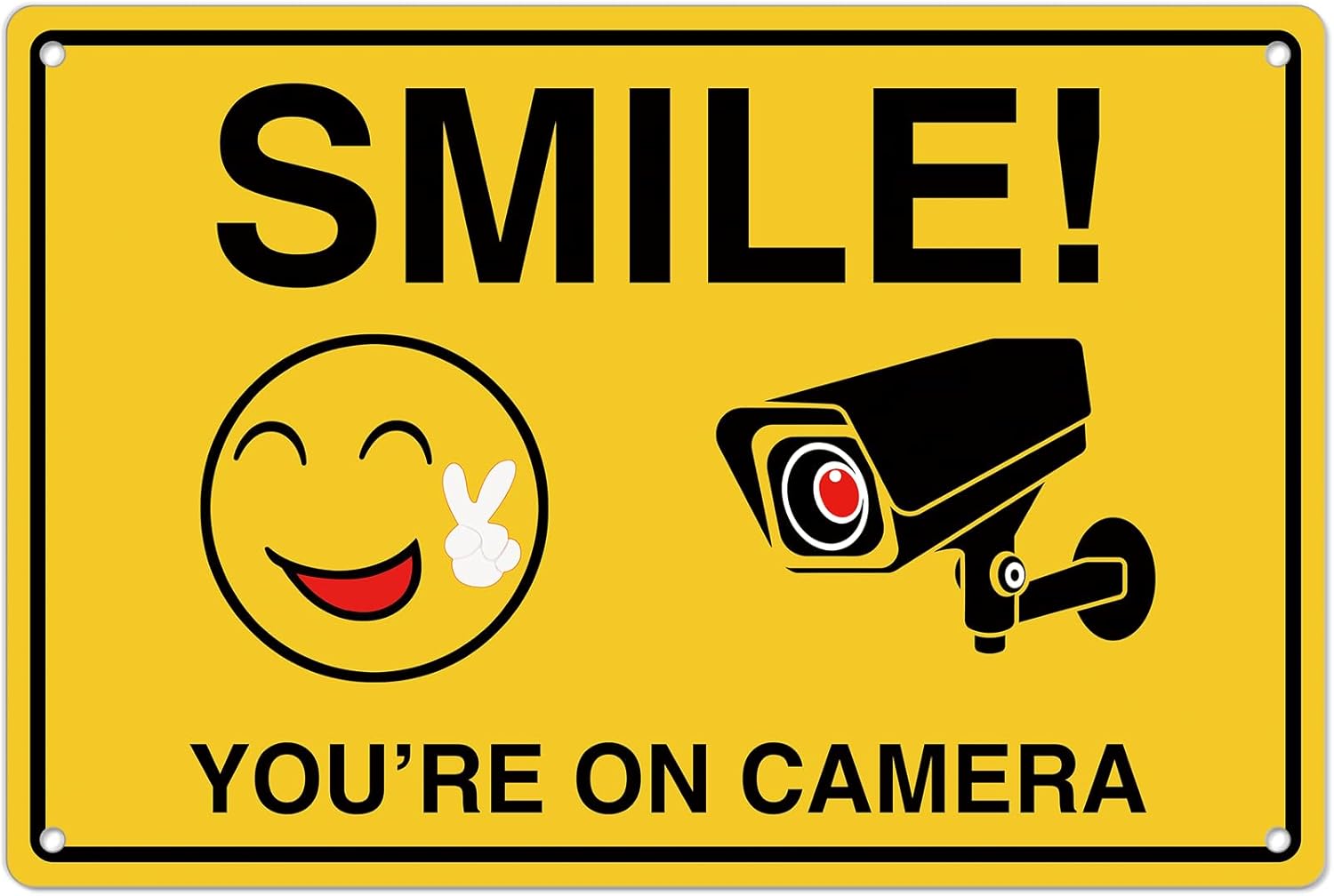 Home Security Features - Smile Youre On Letreros de cámara;