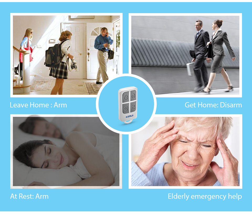 KERUI-llavero inalámbrico de 4 - Home Security Alarm System reseña y precio