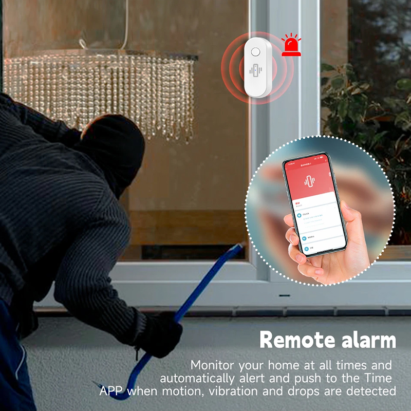 Tuya-Detector de vibración WiF - Window Alarm Sensor reseña y precio
