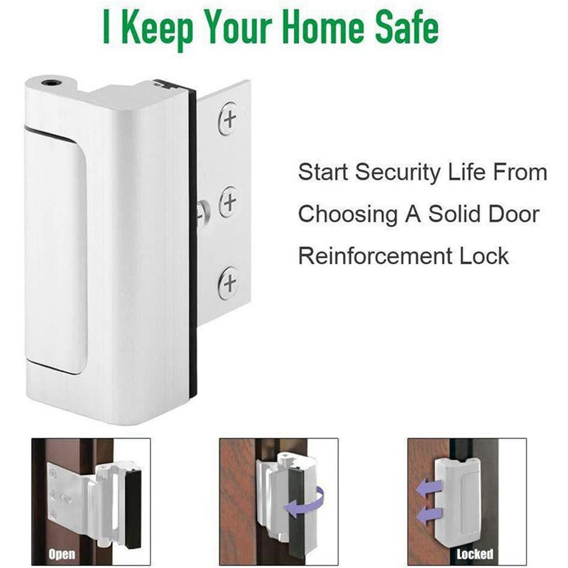 2X Cerradura de seguridad para - Home Security Door Reinforcement Lock reseña y precio