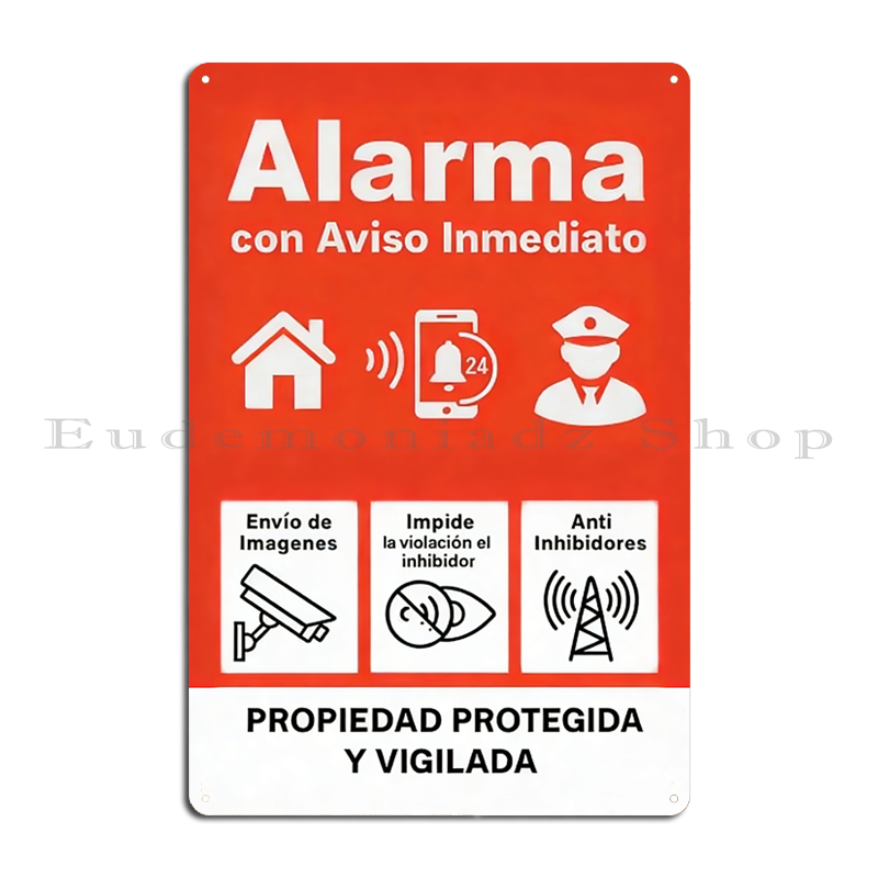 Letrero Metálico Retro de 24h  - Home Security Alarm System reseña y precio