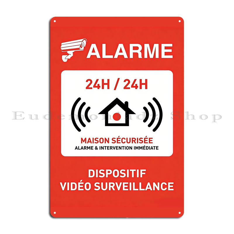 Letrero Metálico Retro de 24h  - Home Security Alarm System reseña y precio