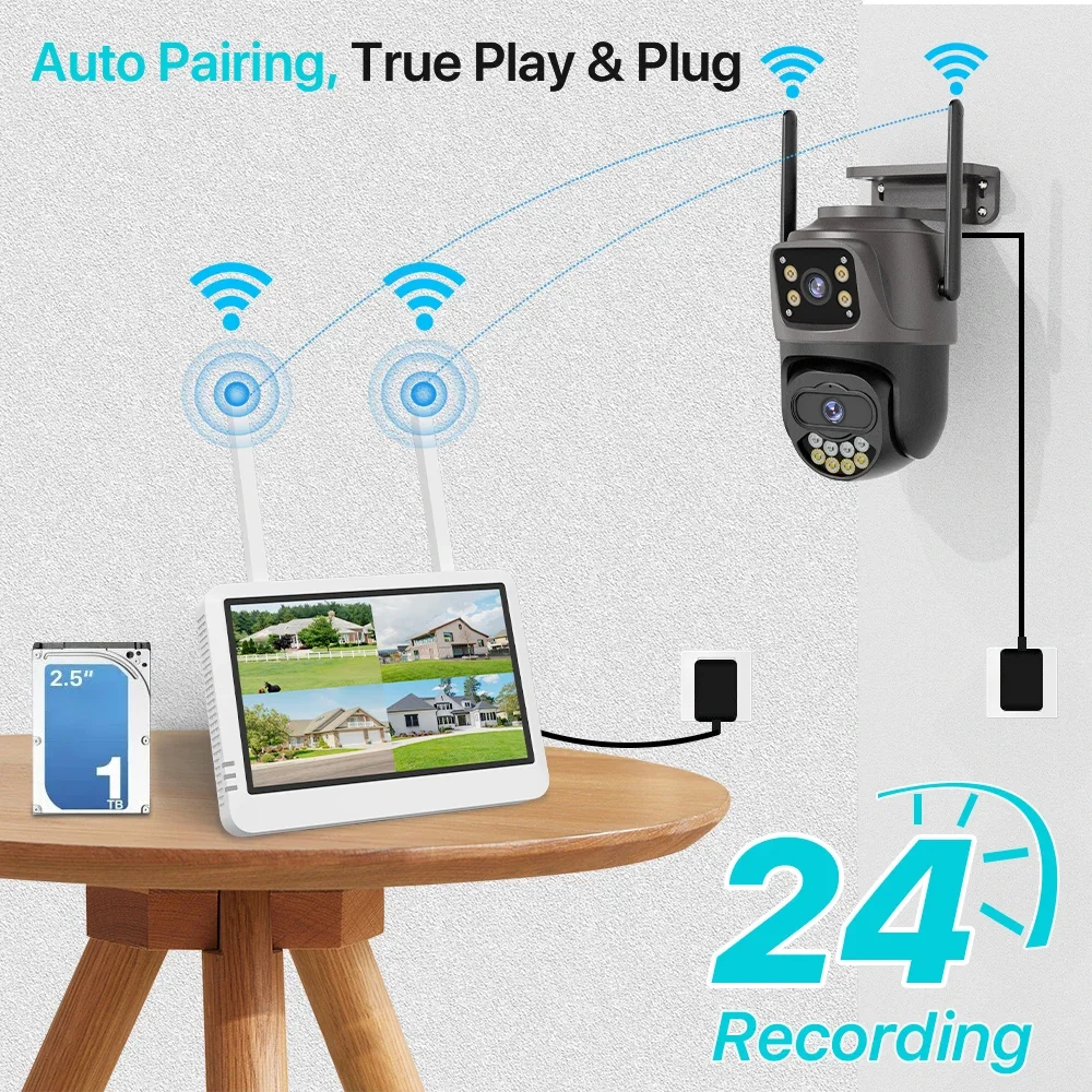 Kit de seguridad WiFi de 5MP c - Home Security Cameras Wireless reseña y precio