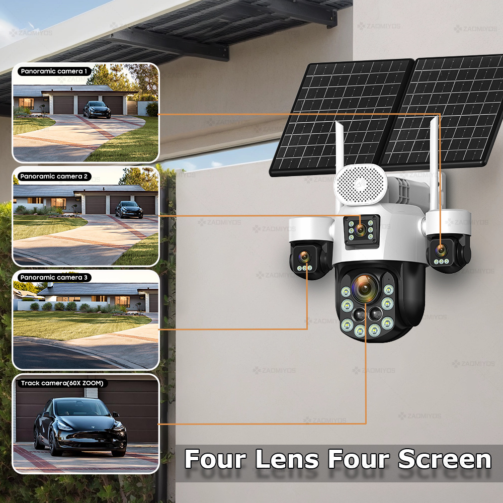 Cámara Exterior de 4 Lentes co - Home Security Features reseña y precio