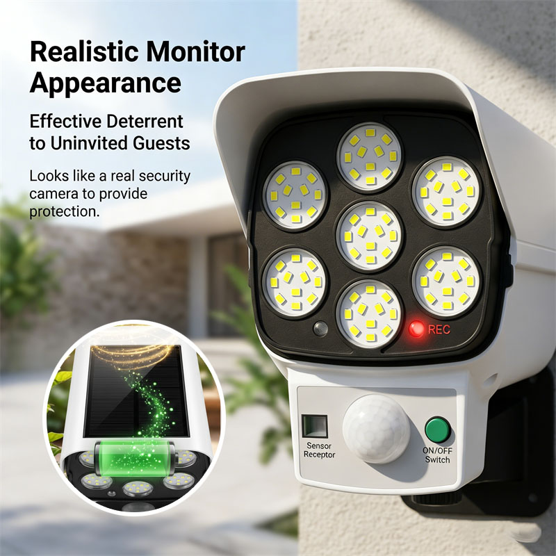 Cámara de Seguridad Falsa con  - Home Security Flood Lights reseña y precio